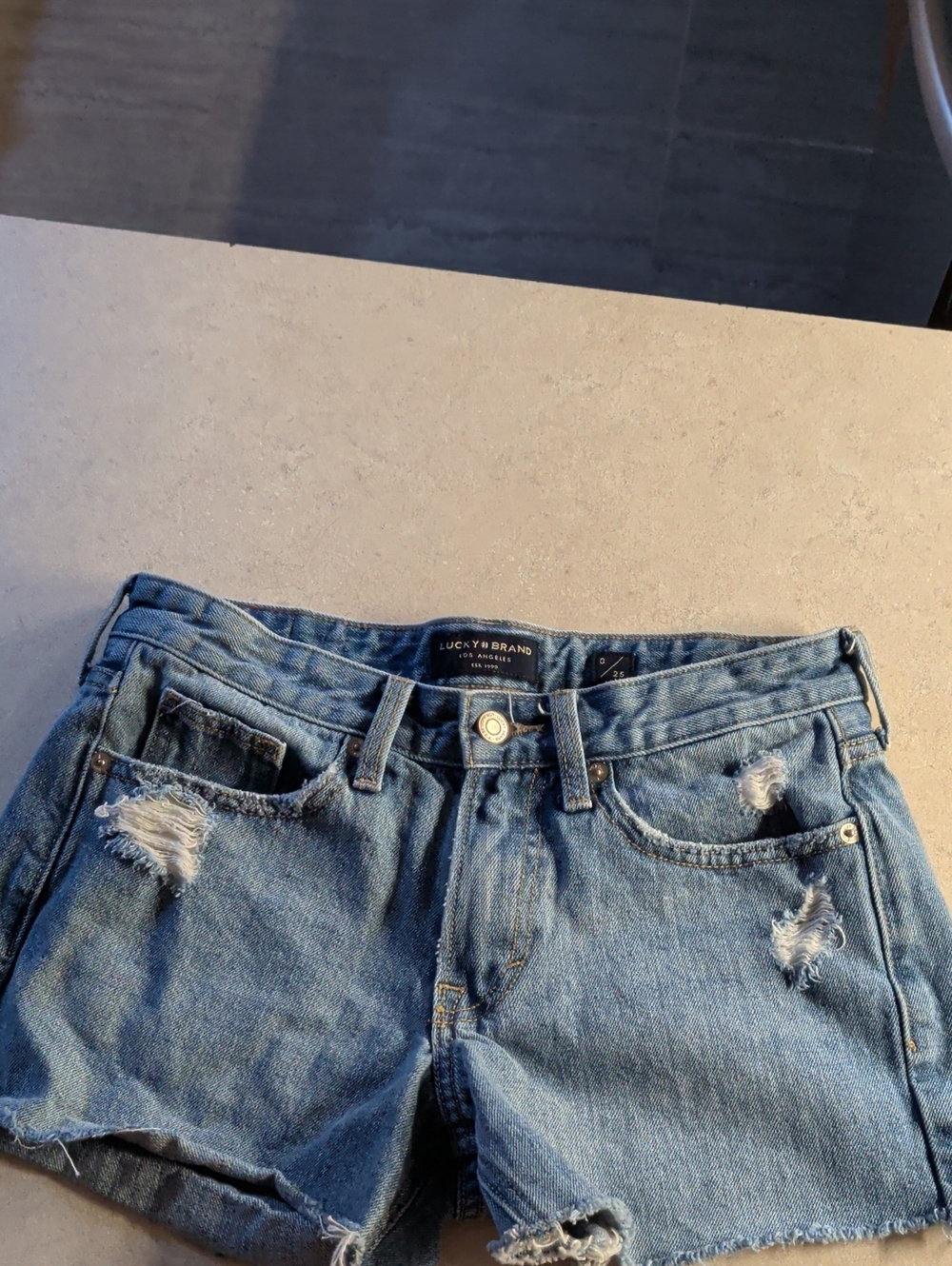 Lucky Brand Blue Distressed Denim Shorts